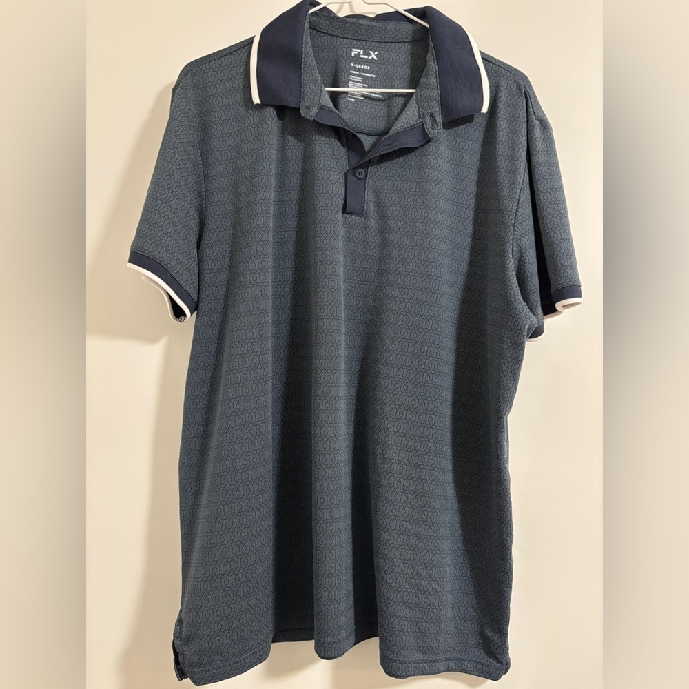 FLX Men's Short Sleeve Golf Polo Size XL 1/4 Button